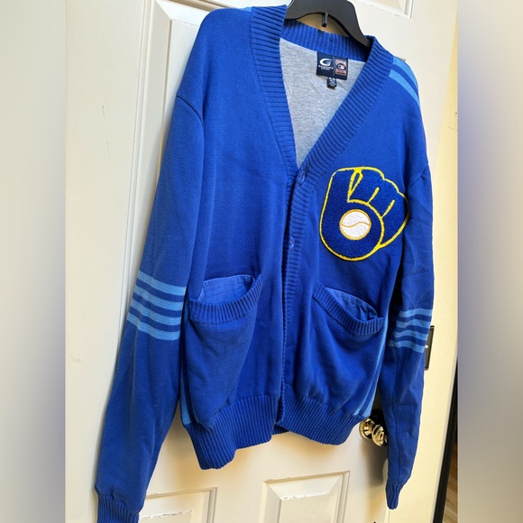 NWT! ⚾️⚾️Milwaukee Brewers Retro Sweater Cardigan⚾️⚾️.Size XXL. - Picture 12 of 13
